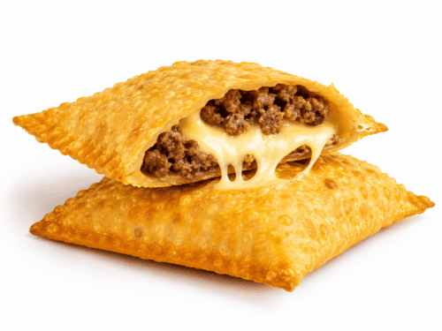 Pastel de carne e mussarela